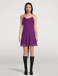 Ruffled Silk Mini Dress