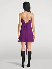Ruffled Silk Mini Dress