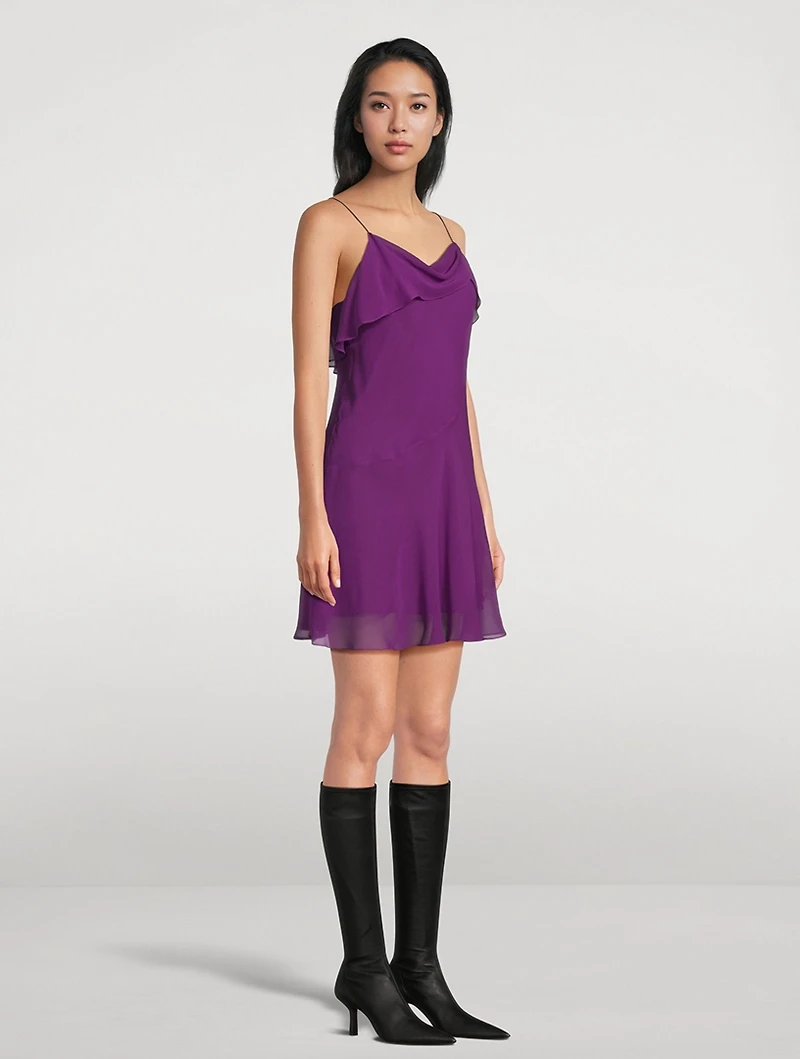 Ruffled Silk Mini Dress
