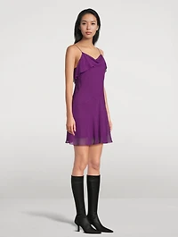 Ruffled Silk Mini Dress