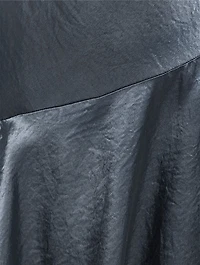 Asymmetric Satin Midi Dress