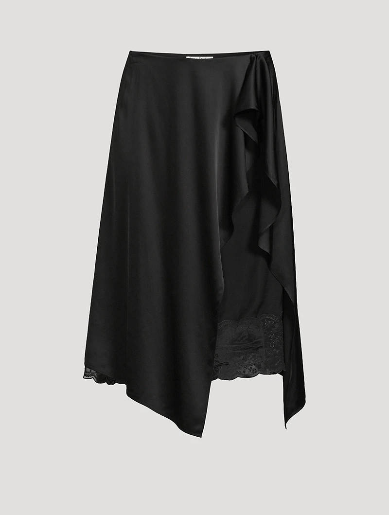 Layered Satin Midi Skirt