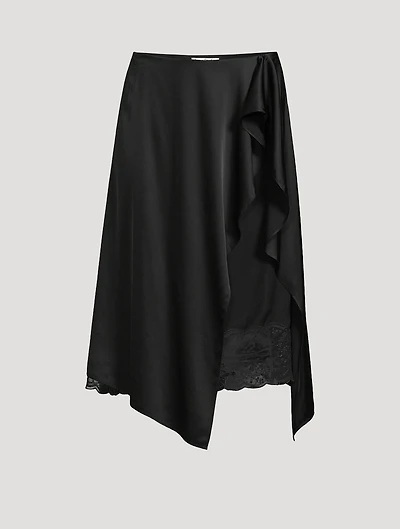 Layered Satin Midi Skirt