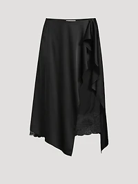 Layered Satin Midi Skirt