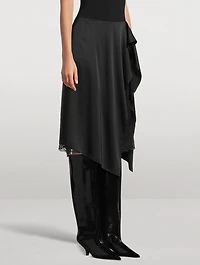 Layered Satin Midi Skirt