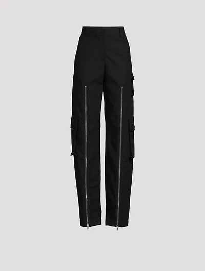 Zipper-Trimmed Cargo Pants