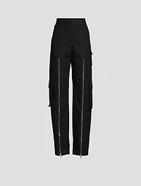 Zipper-Trimmed Cargo Pants