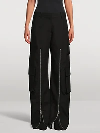 Zipper-Trimmed Cargo Pants