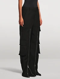 Zipper-Trimmed Cargo Pants