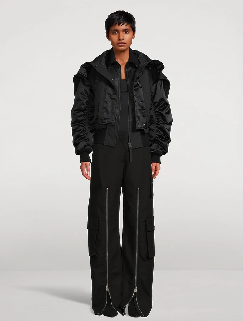 Zipper-Trimmed Cargo Pants