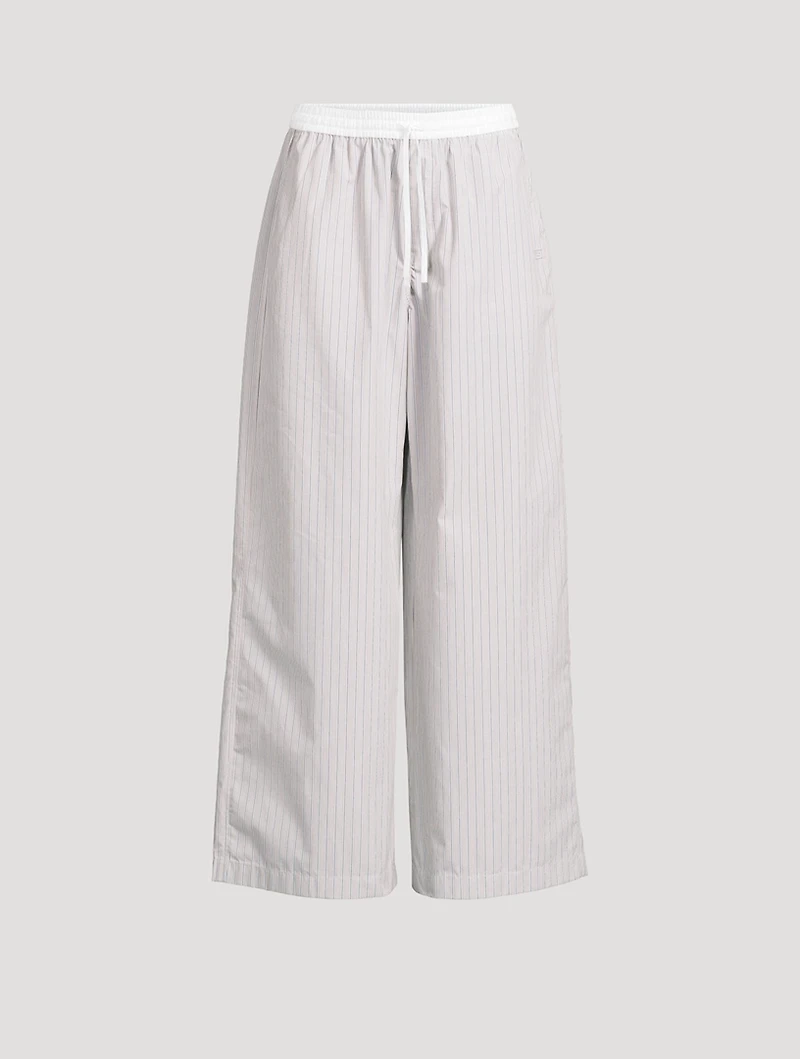 Wide-Leg Trousers Stripe Print