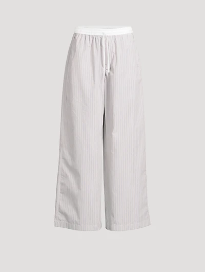 Wide-Leg Trousers Stripe Print