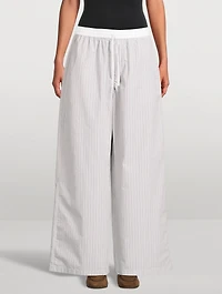 Wide-Leg Trousers Stripe Print