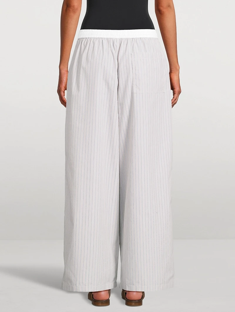 Wide-Leg Trousers Stripe Print
