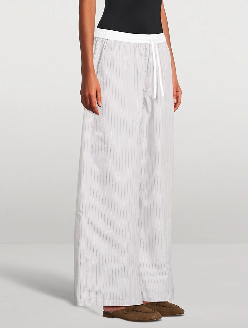 Wide-Leg Trousers Stripe Print