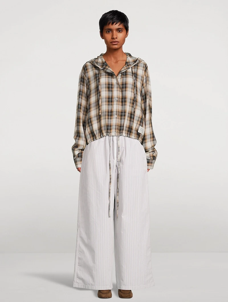 Wide-Leg Trousers Stripe Print