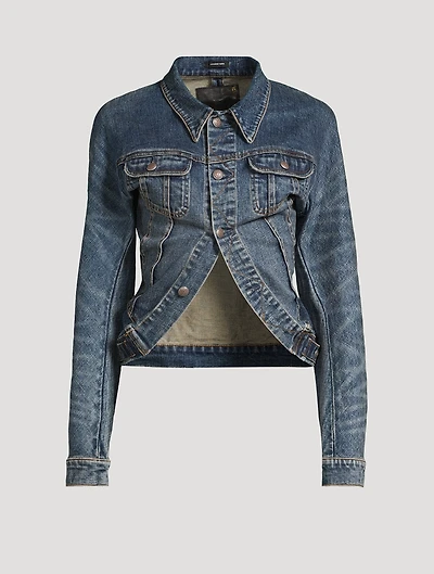 Wrap-Around Denim Jacket