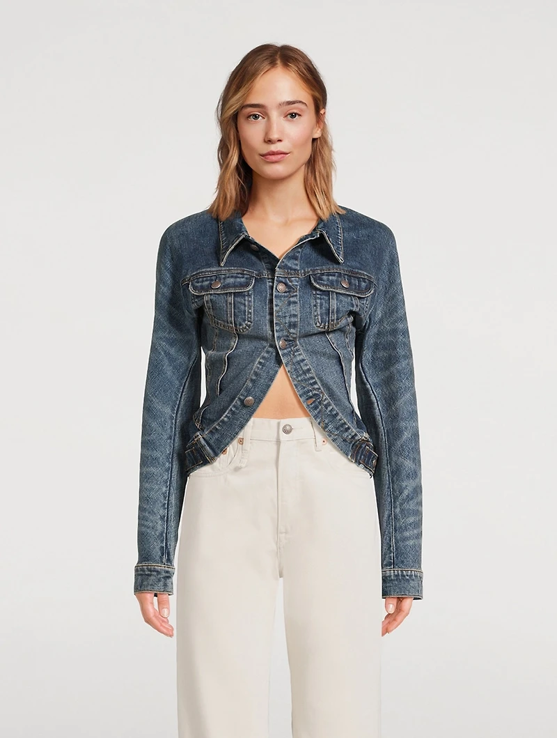 Wrap-Around Denim Jacket