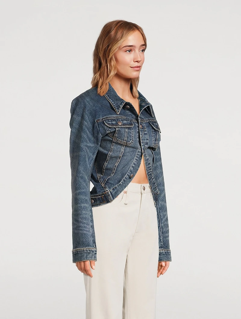 Wrap-Around Denim Jacket