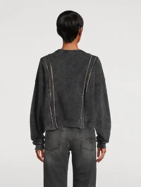 Zipper-Trimmed Sweatshirt