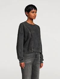 Zipper-Trimmed Sweatshirt
