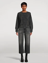 Zipper-Trimmed Sweatshirt