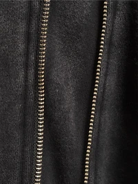 Zipper-Trimmed Sweatshirt
