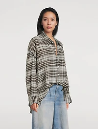 Oversized Shirt Plaid Print