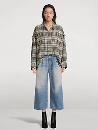 Oversized Shirt Plaid Print