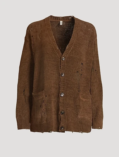 Distressed Chenille Cardigan