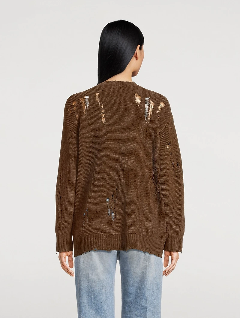 Distressed Chenille Cardigan