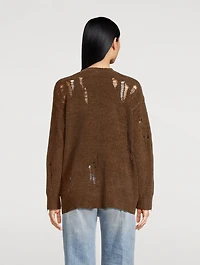 Distressed Chenille Cardigan