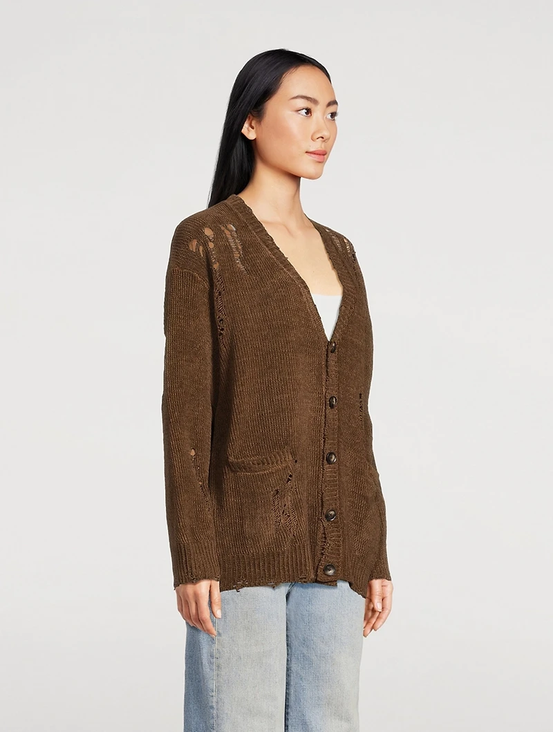 Distressed Chenille Cardigan