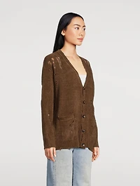 Distressed Chenille Cardigan