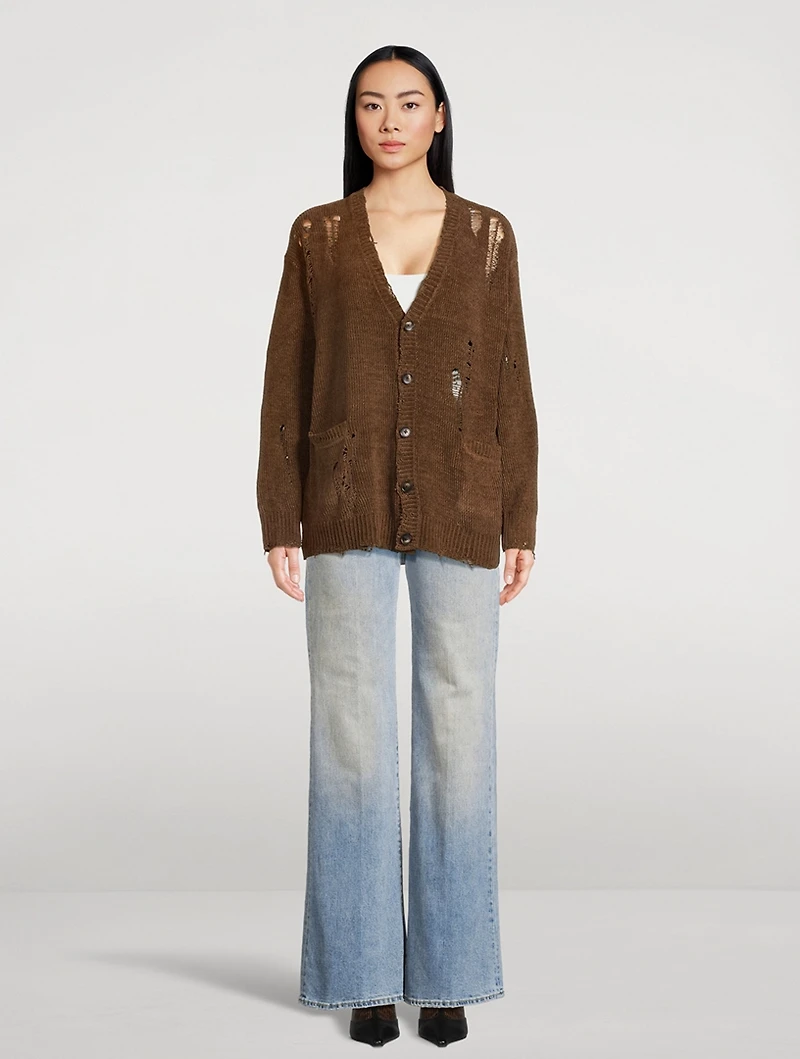 Distressed Chenille Cardigan
