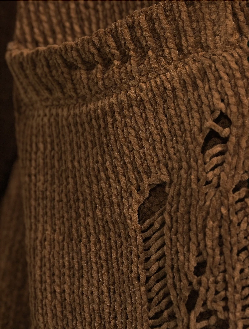 Distressed Chenille Cardigan