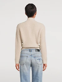 Split-Hem Ribbed Cardigan