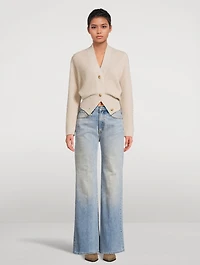 Split-Hem Ribbed Cardigan