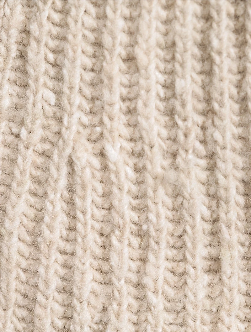 Split-Hem Ribbed Cardigan
