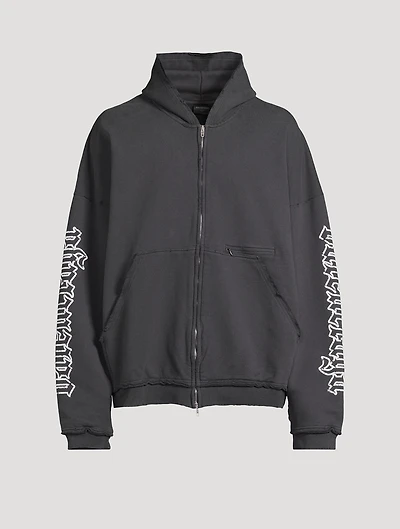 Blackletter Script Zip-Front Hoodie