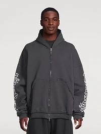 Blackletter Script Zip-Front Hoodie