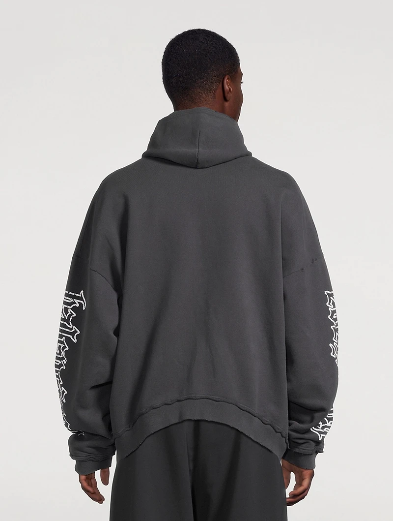 Blackletter Script Zip-Front Hoodie