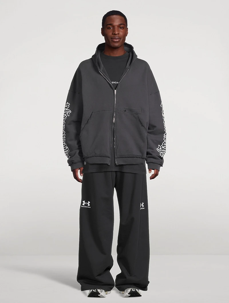 Blackletter Script Zip-Front Hoodie