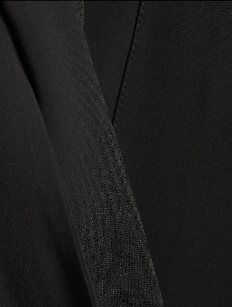 Silk Georgette Tie-Neck Blouse