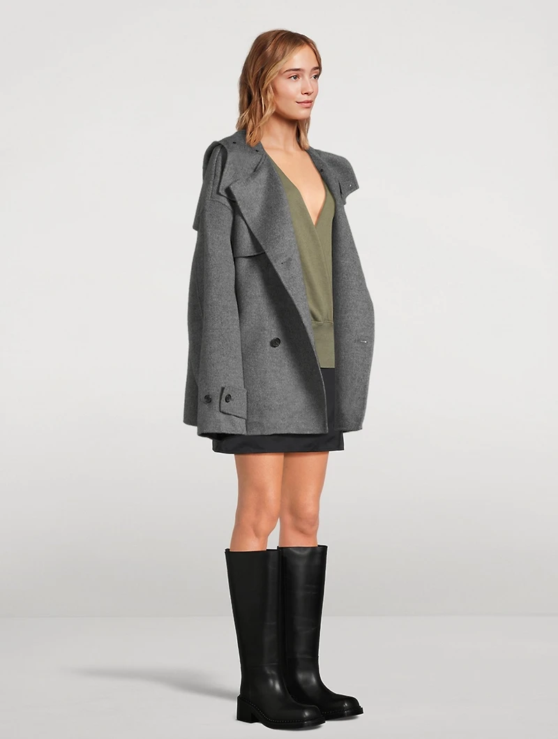 Double-Breasted Wool Peacoat