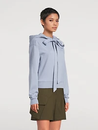 Tie-Neck Hoodie
