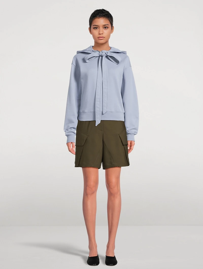 Tie-Neck Hoodie