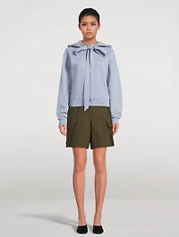 Tie-Neck Hoodie