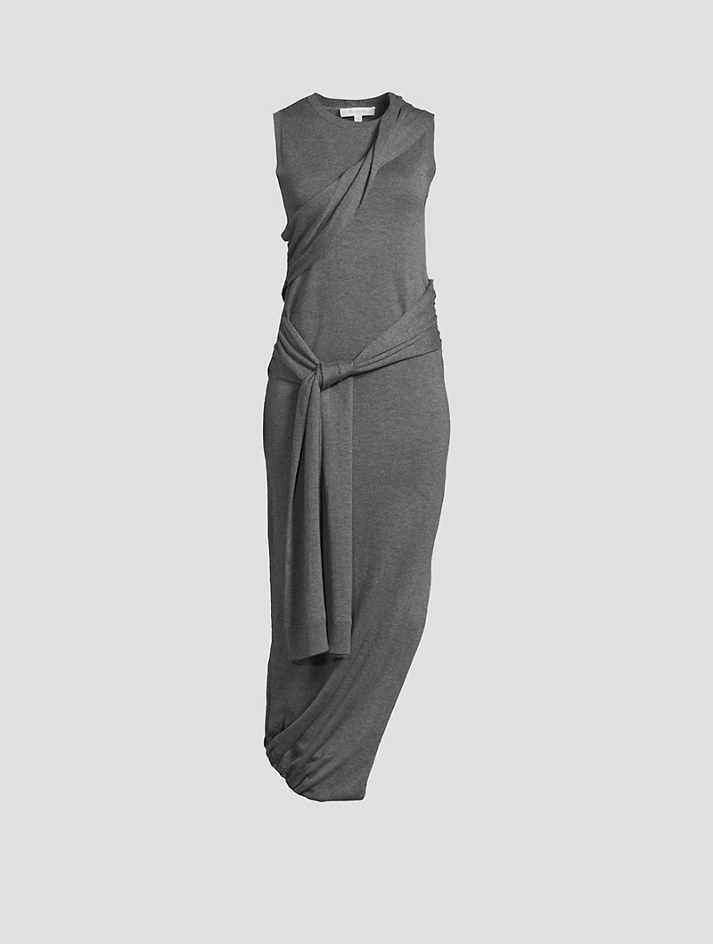 Tie-Wrap Midi Dress