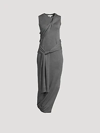 Tie-Wrap Midi Dress